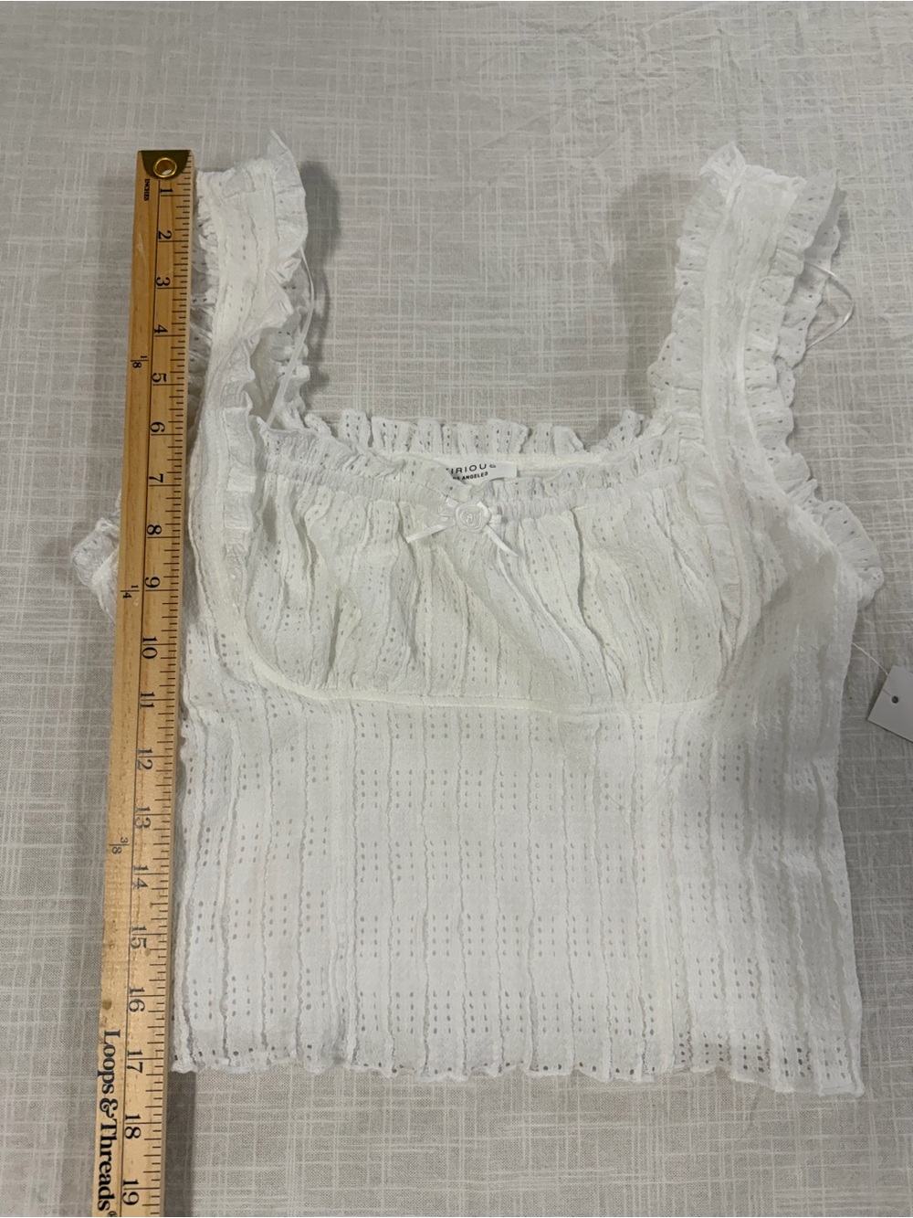 Kirious size m women’s White Eyelet Ruffle Cami - Picture 5 of 8